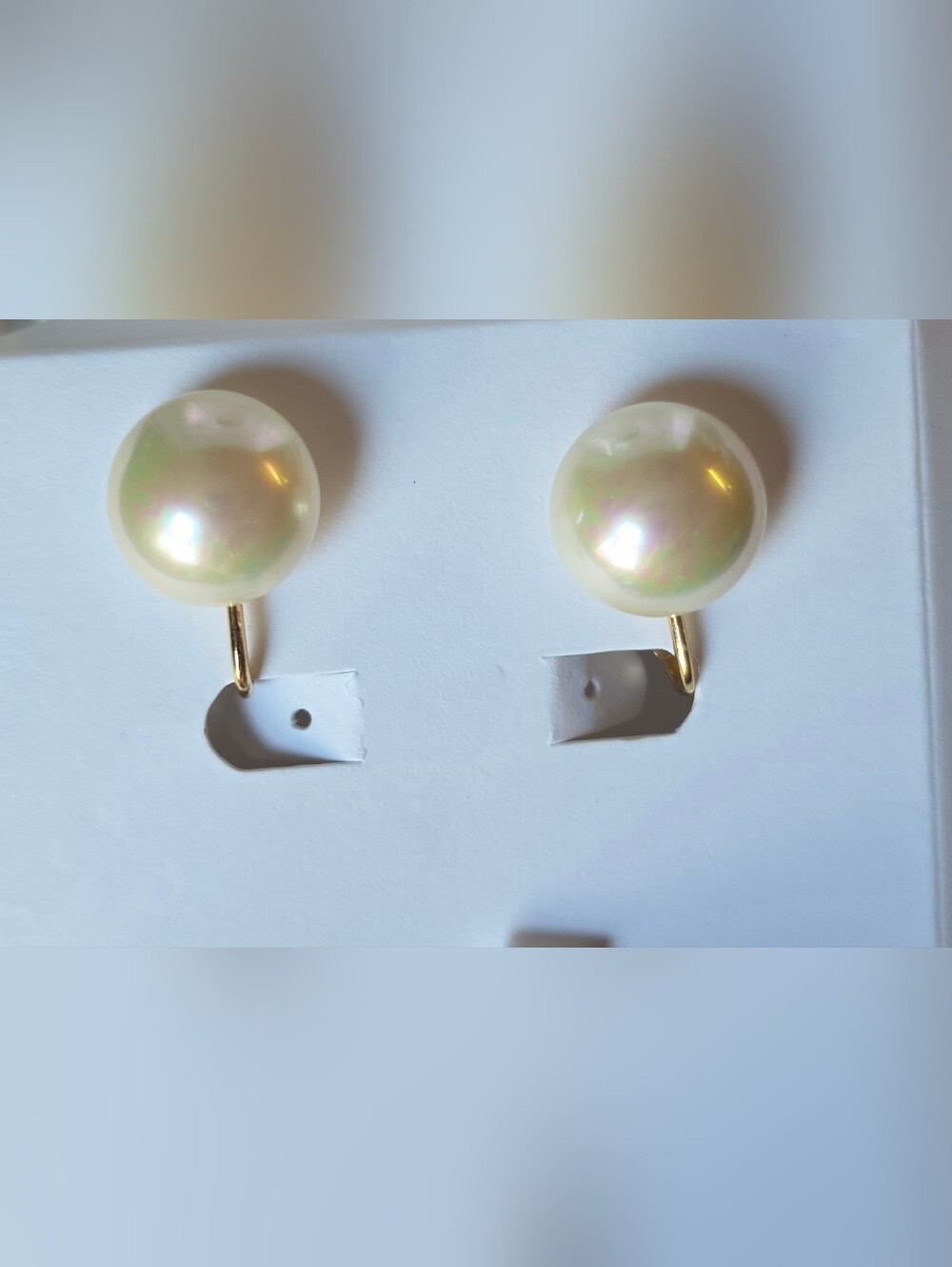 Burberrys White Pearl Vintage Clip On Earrings